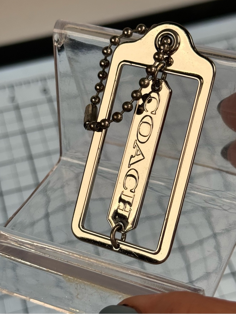 Coach Gold-Tone Logo Tag Key Ring